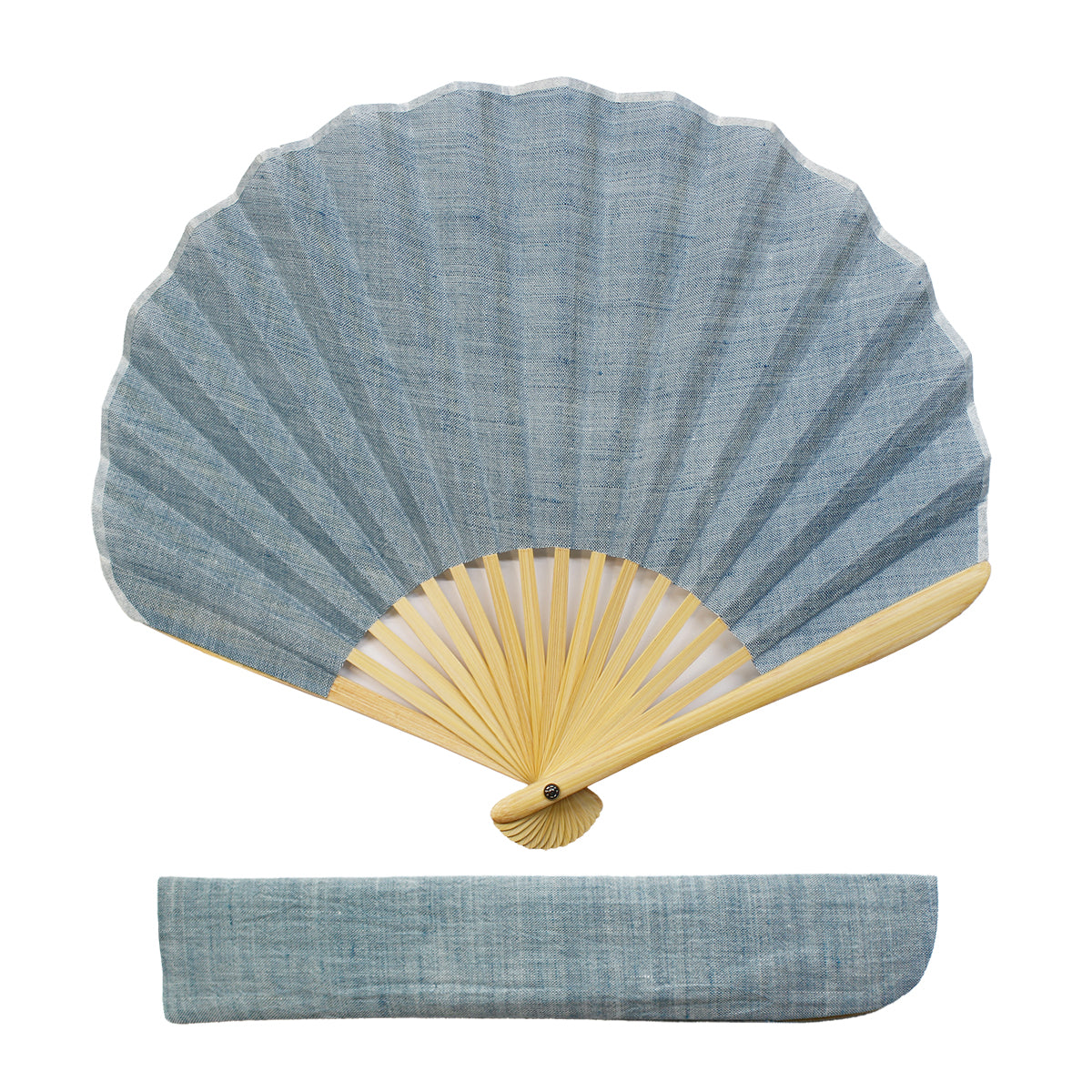 縮扇子 シェル型 無地 浅縹